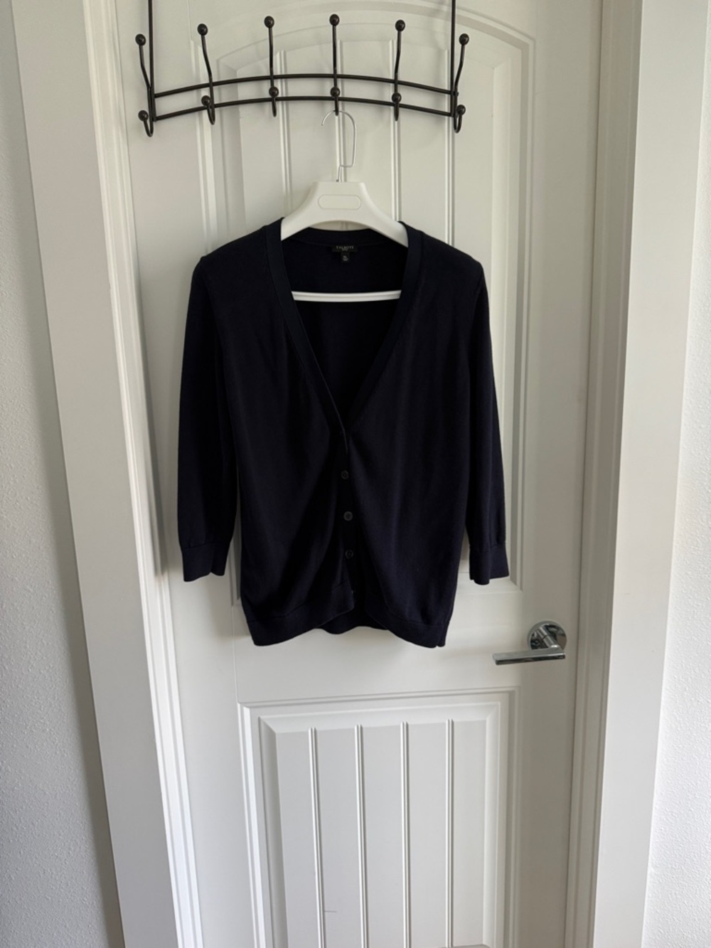 Talbots Navy V-Neck Button-Front Women's Cardigan